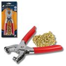 Kit Alicate Aplicador De Ilhós E 100 Ilhoses Bolsa Calça