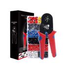Kit Alicate Crimpador + Box 1200 Terminal Ilhós 0,25 a 10mm