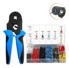 Kit Alicate Crimpar Com 1200 Terminal Ilhós 0,25 A 10mm Prensa Tubular Profissional Eletricista Tippi