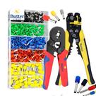 Kit Alicate Crimpar Descascador 1200 Terminais Ilhos Tubular Descascador Cortar Fio Eletrico Crimpador