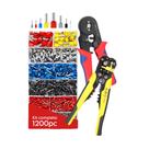 Kit Alicate Crimpar Descascador 1200 Terminais Ilhos Tubular