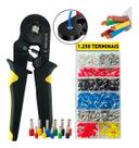 Kit Alicate Crimpar Prensa Caixa 1.250 unidades terminal ilhós Terminais Elétricos Ilhós Tubular 0,5mm Até 10mm