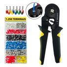 Kit Alicate Crimpar Terminal Com Caixa 1.250 unidades terminal ilhós Terminais Elétricos Ilhós Tubular 0,5mm Até 10mm