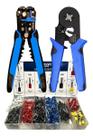 Kit Alicate Crimpar Terminal Decapador De Fio 1200 Terminais Kit Alicate Crimpar Terminal Decapador De Fio 1200 Terminais
