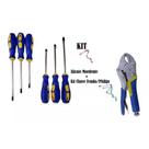 Kit Alicate De Pressão 10'' Mordente Curvo/kit Fenda/philips