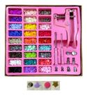 Kit Alicate De Pressão 3 Em 1 Rosa +botões Plástico+ Ilhós