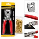 Kit alicate ilhoses furador fixador vasador 100 ilhos tecidos couro lonas artesanato profissional completo