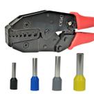 Kit Alicate Para Prensar Crimpar Crimpador Com Catraca e 300 Terminais Ilhós 1,5mm à 6mm Pré Isolados Compressão Tubular
