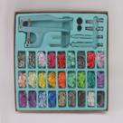 Kit Alicate Pressão Prega Botão Fitas Plástico Metal Ilhós Art Mak - Azul