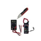 Kit Alicate Volt Amperímetro Continuidade Resistência Va-750 Multímetro Corrente Md-300 Detector Tensão Indicação Tv-600