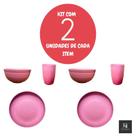 Kit Alimentação 3 Peças Infantil Conjunto Prato Copo e Tigela Fibra de Bambu e PP