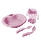 Kit Alimentação 4 peças Rosa Adoleta Bebê