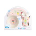 Kit alimentacao 5 pecas de fibra de bambu rosa - pimpolho Kit alimentacao 5 pecas de fibra de bambu rosa - pimpolho