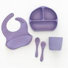 Kit Alimentação 5 Peças Kit Prato Babador Copo Silicone
