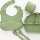 Kit Alimentação 5 Peças Kit Prato Babador Copo Silicone