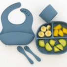 Kit Alimentação 5 Peças Kit Prato Babador Copo Silicone