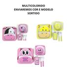 Kit Alimentação 5 Peças Mundo Animal Unik menina um brinde babador