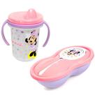 Kit Alimentação Baby Pratinho Bowl Colher e Copo de Treinamento da Minnie