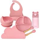 Kit Alimentação Bebê Babador, Bowl, Talheres, Pratinho, Jogo Americano e Garrafa Térmica - Buba
