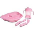 Kit Alimentação Bebê Prato Com Divisórias Copo E Colheres - Adoleta Bebê