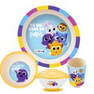 Kit Alimentação Bolofofos 3 Peças Bowl Com Talher e Tampa Fácil De Usar Ideal Para Alimentação Infantil - Zoop