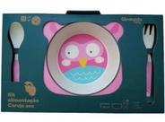 Kit Alimentação Eco Fibra De Bambu Coruja - Girotondo Kit Alimentação Eco Fibra De Bambu Coruja - Girotondo