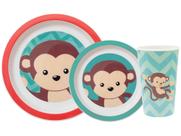 Kit Alimentação Infantil 3 Peças Buba Animal Fun - Macaco