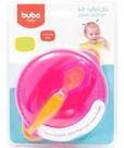 Kit Alimentação Infantil Buba Pratinho Com Ventosa Tampa E Colher Rosa