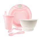 Kit Alimentação Infantil c/05 Peças Cajovil Rosa
