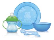 Kit Alimentação Infantil Copo Prato Bowl Talheres 5 Peças