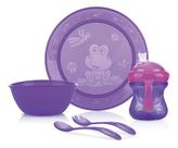 Kit Alimentação Infantil Copo Prato Bowl Talheres 5 Peças