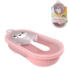 Kit alimentacao / papinha urso rosa com pote + colher e tampa hermetica vedacao borracha 240ml