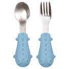 Kit Alimentação Talheres Infantil Cabo Em Silicone Bebê Buba