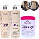 Kit Alisamento Redutor de Volume Antifrizz Profissional Peptide Liss Ativo 1LShampoo Pré TratamentoMáscara De Reparação e Hidratação Pós Quimica 1KG