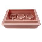 Kit Allcat Bandeja Higiênica Rose com 2 Comedouros e Pá