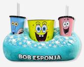 Kit Almofada +Balde Pipoca + 2 Copos Bob Esponja Nickelodeon