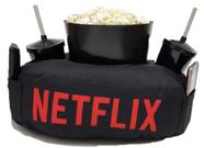 Kit Almofada C/ Porta Pipoca Balde +2 Copos Vermelho Netflix C/ Bolso