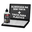 Kit Almofada Carimbeira Grande + 1 Tinta Secagem Rápida p/ Plástico