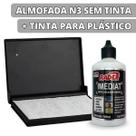 Kit Almofada Para Carimbo Sem Tinta N3 + 1 Tinta Imediat Para Plástico