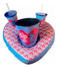 Kit Almofada Pipoca Fibra Coracao Disney Stitch E Angel
