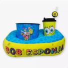Kit Almofada Pipoca Fibra Veludo Bob Esponja Kit Almofada Pipoca Fibra Veludo Bob Esponja