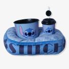 Kit almofada pipoca infantil fibra veludo stitch