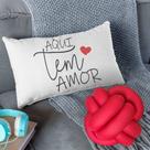 kit Almofadas Baguete Cheia Decorativa +Almofada De Nozinho Love Home com Zíper Enchimento Silicone