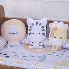 Kit Almofadas Decorativas Infantil Safari Baby Rosa 3 Peças