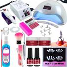 Kit Alongamento Unha Gel Fibra Manicure Completo Lixadeira Mercedes 20.000RPM Profissional