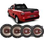 Kit Alto Falante Bravox Original Gm Montana 200w 6 E 5 Porta Preto Com vermelho