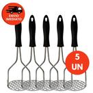 Kit Amassador Espremedor Alimentos Manual Batata Legumes Purê Cremes Feijão Inox C/05, 08 Ou 10Un