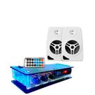 Kit Ambiente Receiver Bluetooth + 6 Caixa Brancas 4'' 55w