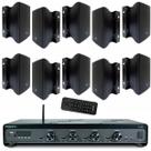 Kit Amplificador Frahm Slim 4500 G5 480W BT USB SD AUX e 10 Caixas de Som JBL C521P 40W Preto