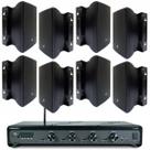Kit Amplificador Frahm Slim 4500 G5 BT USB SD AUX 480W com 8 Caixas Acústicas JBL C521P 40W Preta 8 Ohms